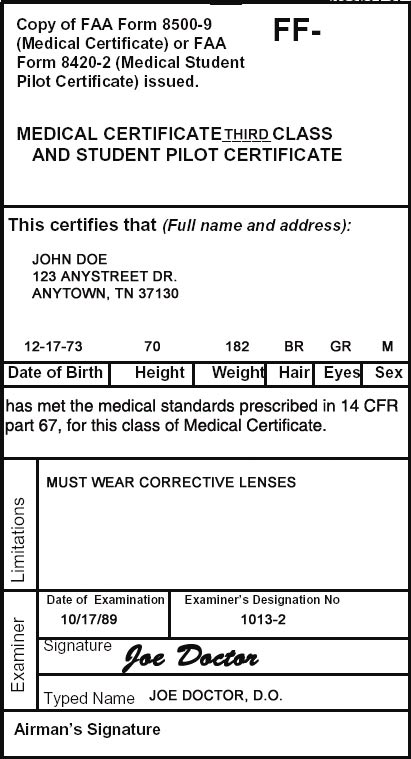 Medical Certificate